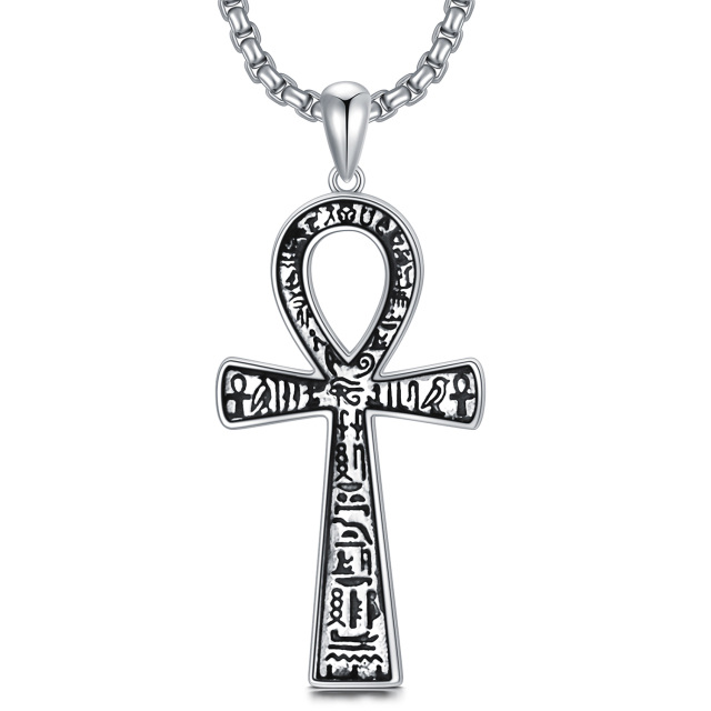 Sterling Silver Cross Pendant Necklace for Men-2