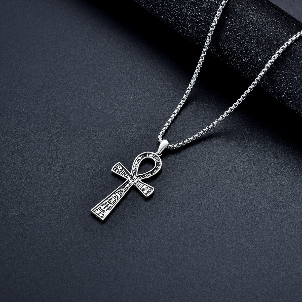 Sterling Silver Cross Pendant Necklace for Men-4