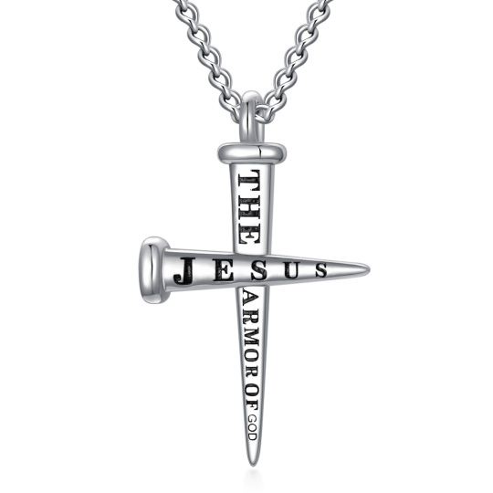 Sterling Silver Cross Pendant Necklace for Men