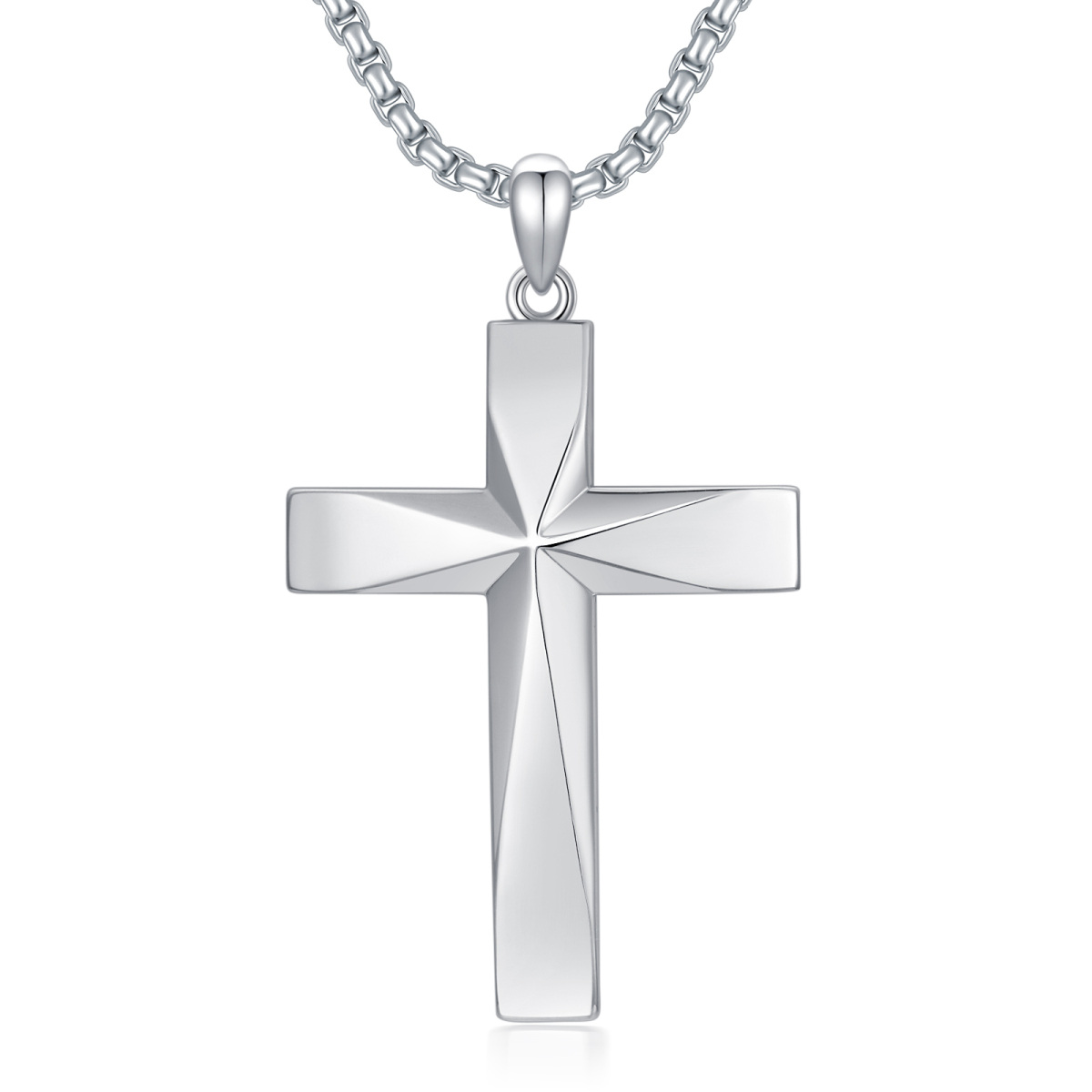 Collier pendentif croix en argent sterling pour hommes-1