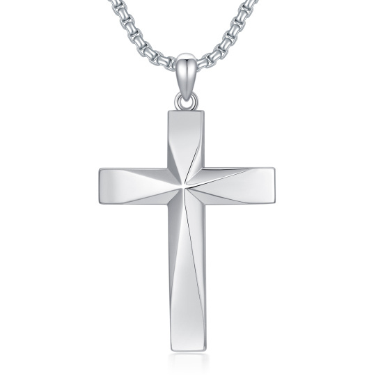 Collier avec pendentif en forme de croix en argent sterling pour homme