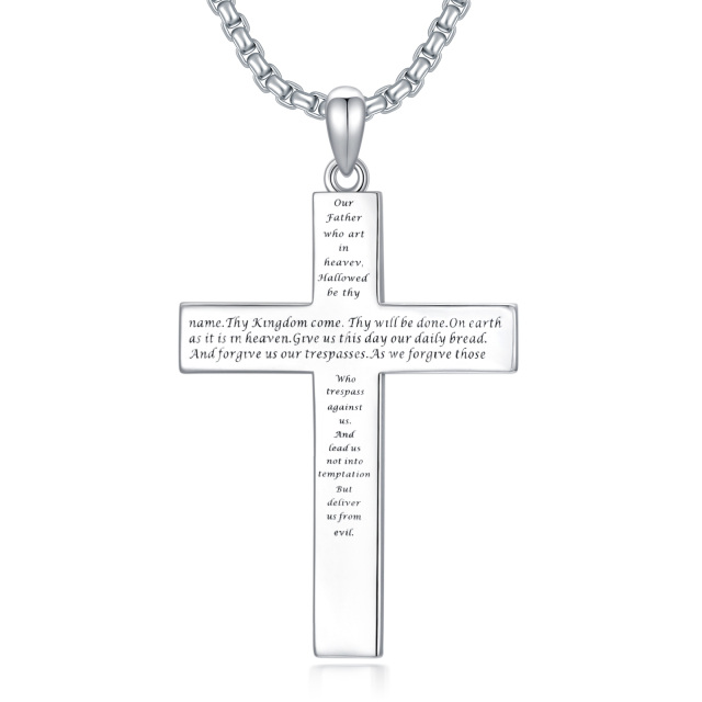 Sterling Silver Cross Pendant Necklace for Men-2