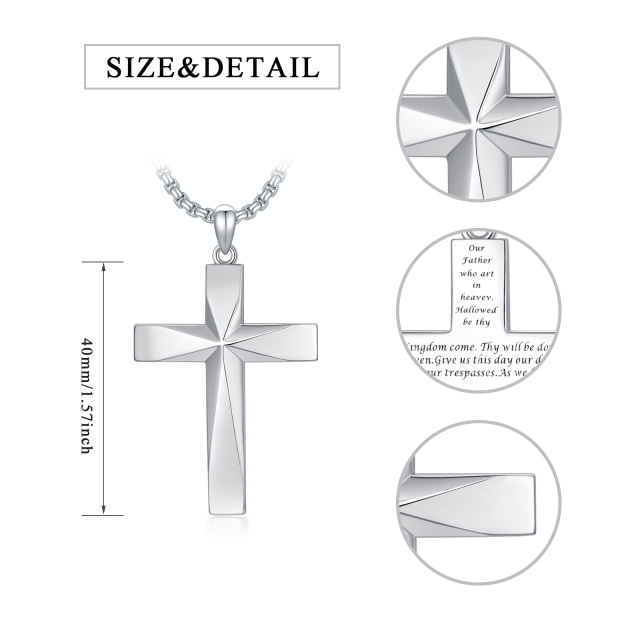 Sterling Silver Cross Pendant Necklace for Men-6