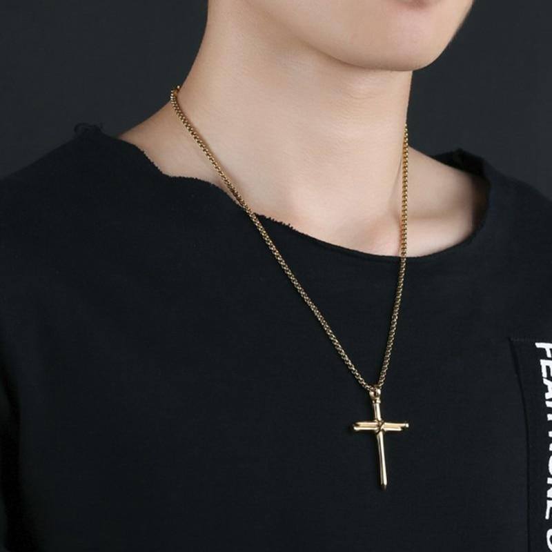 Sterling Silver Cross Pendant Necklace for Men-2