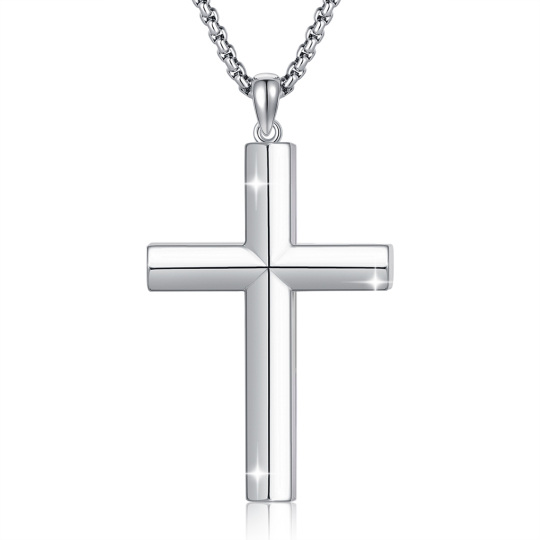 Collier à pendentif croix en argent sterling