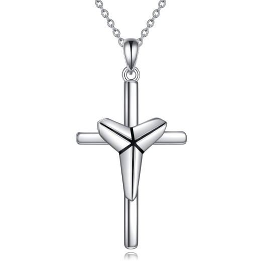 Collier à pendentif croix en argent sterling