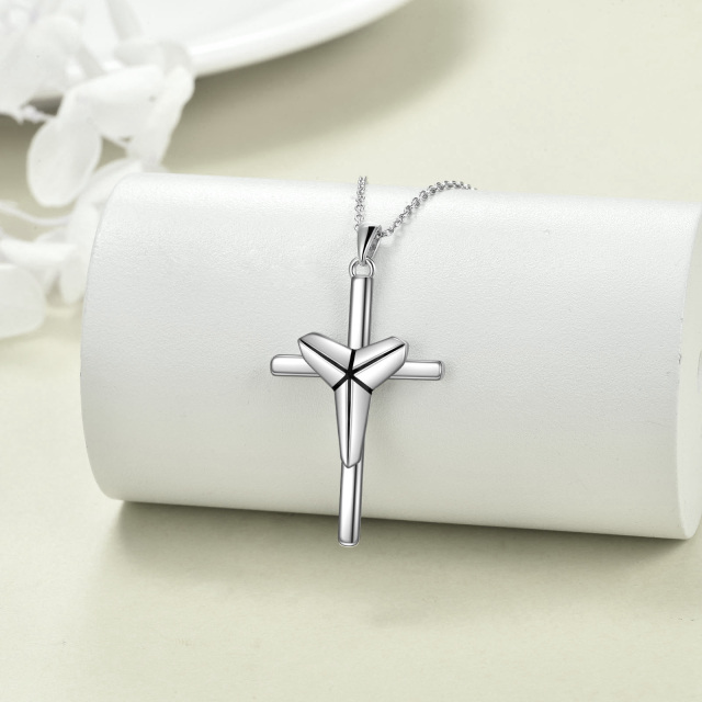 Sterling Silver Cross Pendant Necklace-3