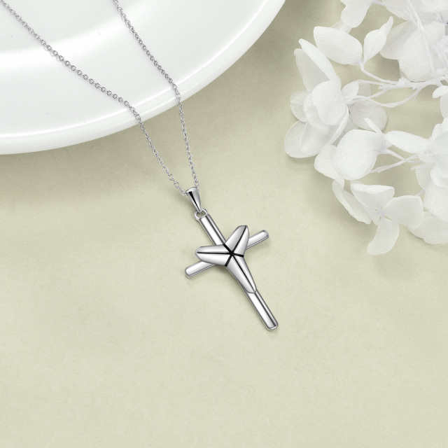 Sterling Silver Cross Pendant Necklace-4