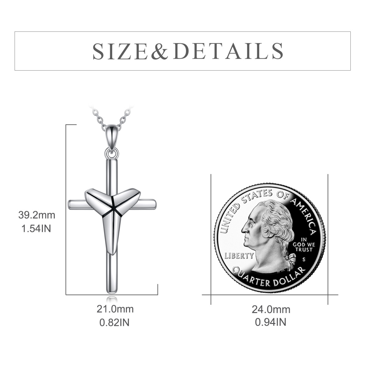 Sterling Silber Kreuz-Anhänger Halskette-5