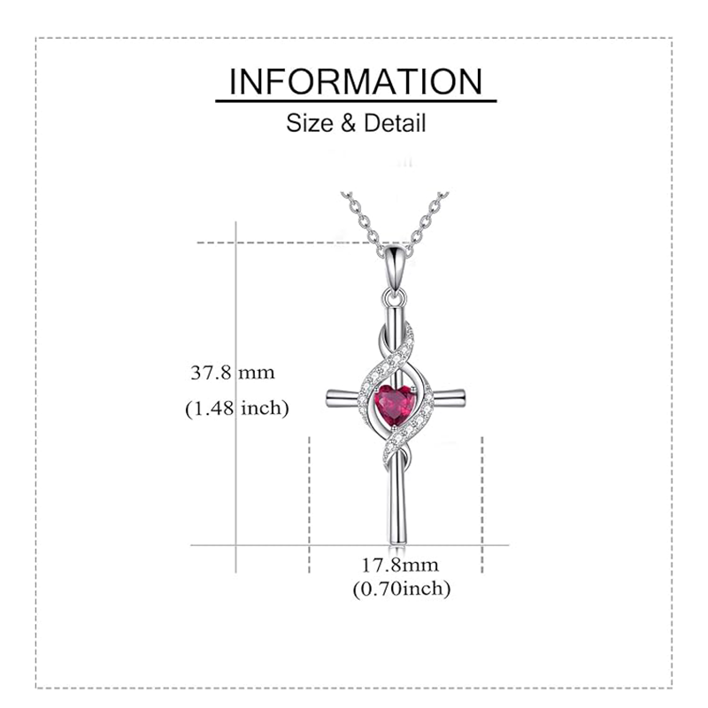 Sterling Silver Cubic Zirconia Cross Pendant Necklace-5