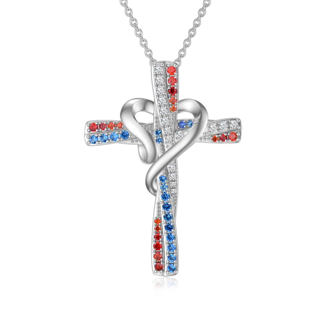 Collier pendentif croix en argent sterling-1