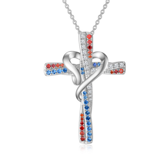 Collier pendentif croix en argent sterling