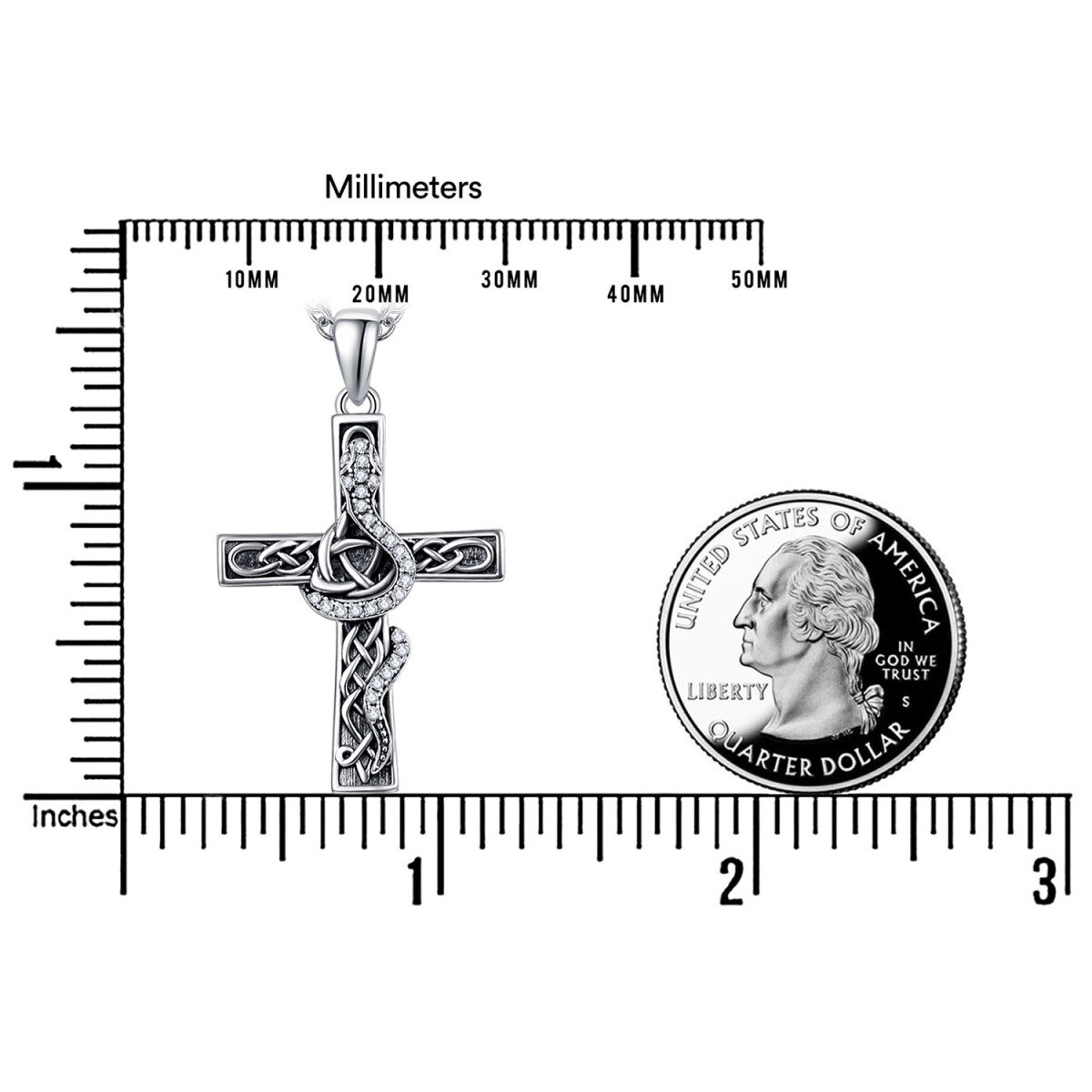 Sterling Silber Kreuz-Anhänger Halskette-5