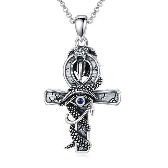 Collier à pendentif croix en argent sterling