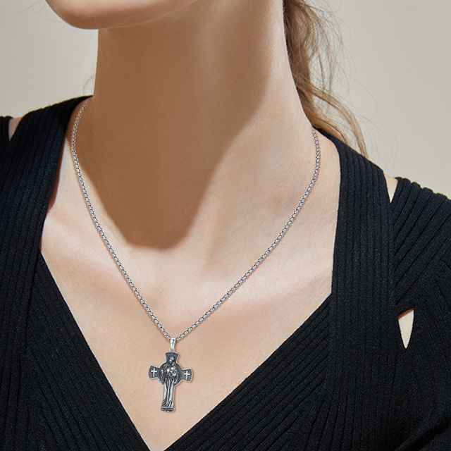 Sterling Silver Cross Pendant Necklace-2