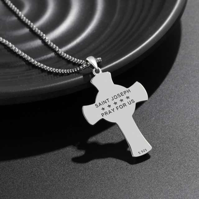 Sterling Silver Cross Pendant Necklace-4