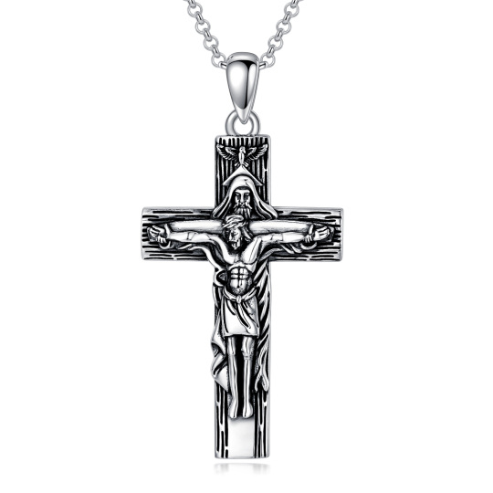 Collier à pendentif croix en argent sterling