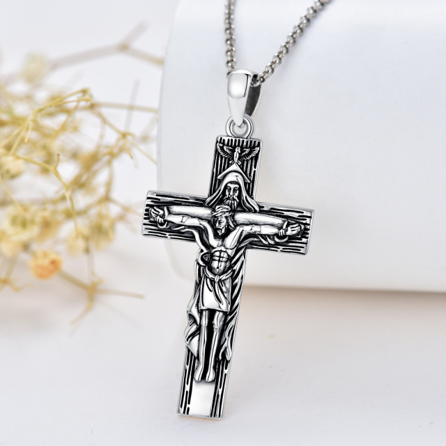 Sterling Silver Cross Pendant Necklace-4