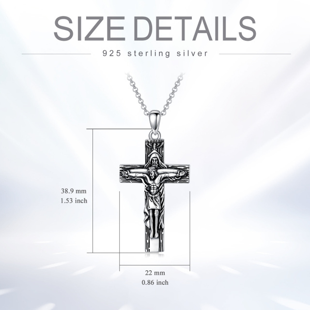 Sterling Silber Kreuz-Anhänger Halskette-6