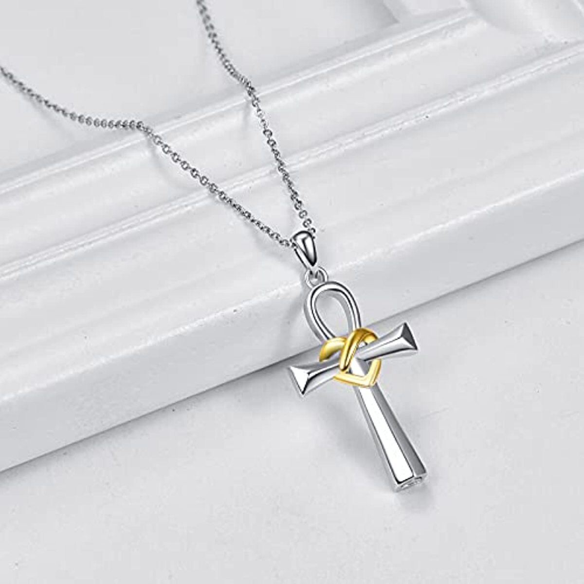 Sterling Silver Cross Pendant Necklace-3