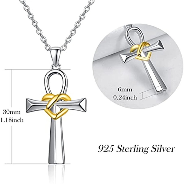 Collier pendentif croix en argent sterling-5