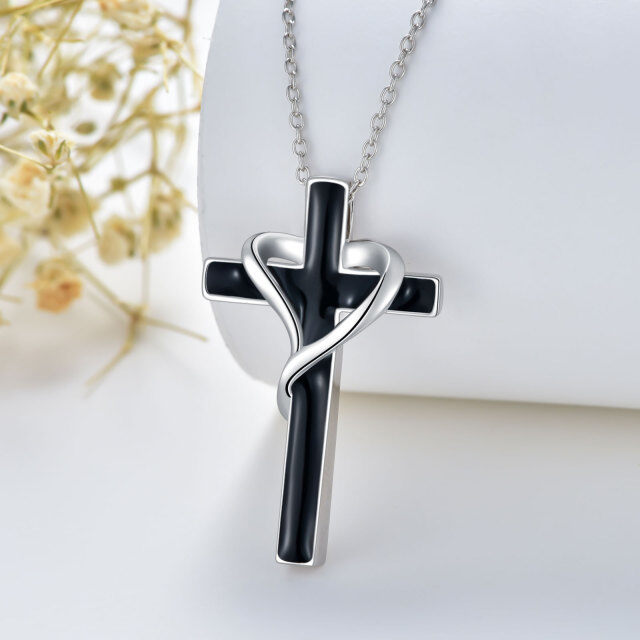 Sterling Silver Cross Pendant Necklace-3