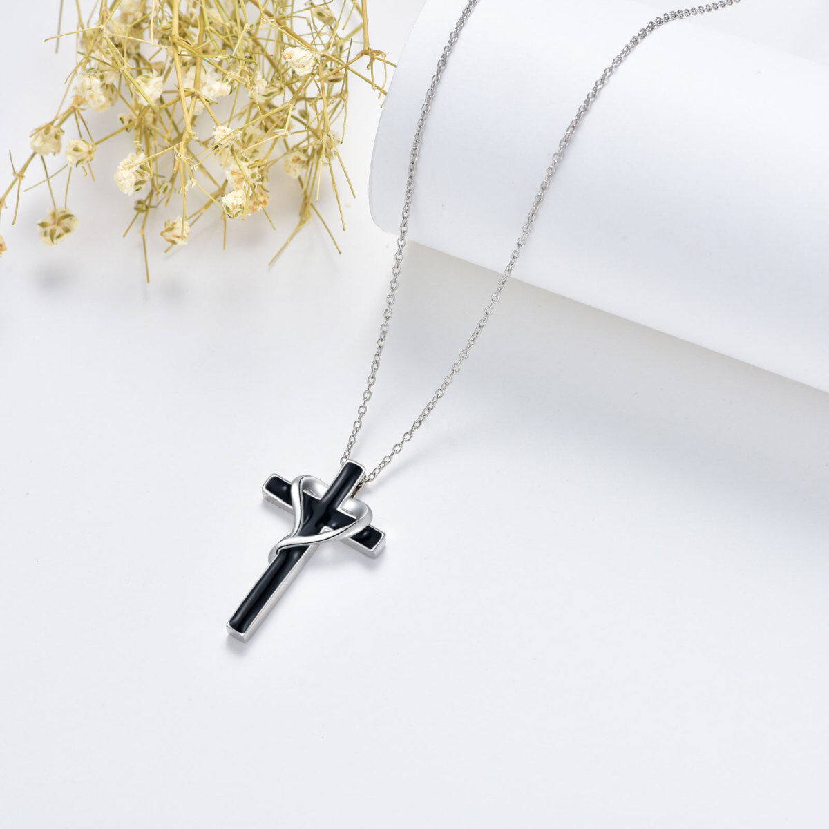 Sterling Silver Cross Pendant Necklace-4