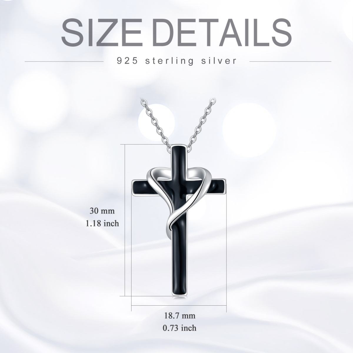 Sterling Silver Cross Pendant Necklace-6