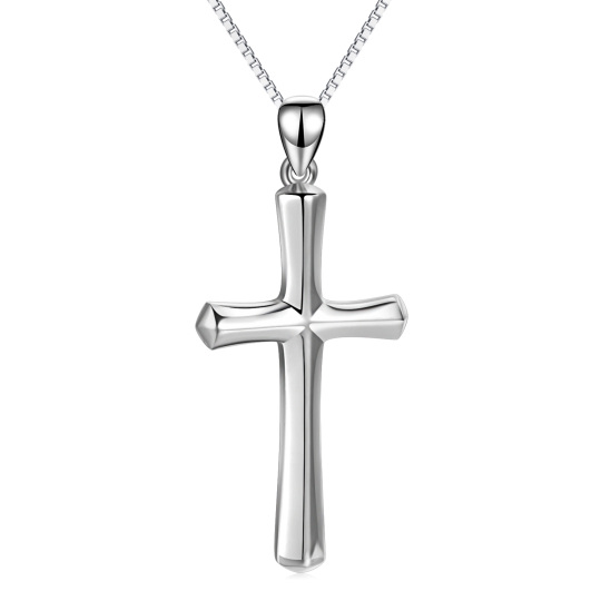 Collier à pendentif croix en argent sterling 