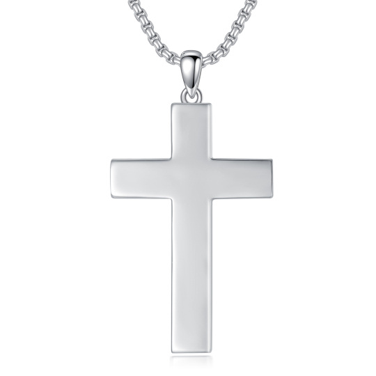 Collana con ciondolo a forma di croce in argento sterling