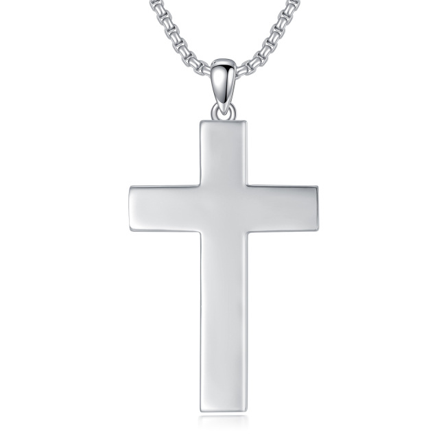 Collana con ciondolo a forma di croce in argento sterling-1