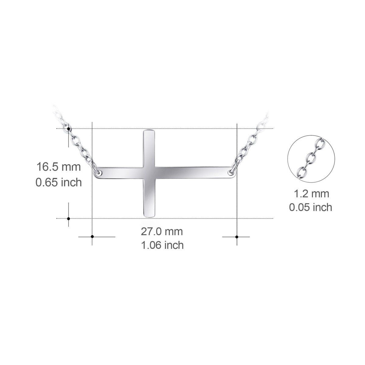 Sterling zilveren kruis hanger ketting-5