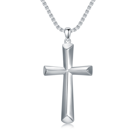 Collana con pendente a croce in argento sterling