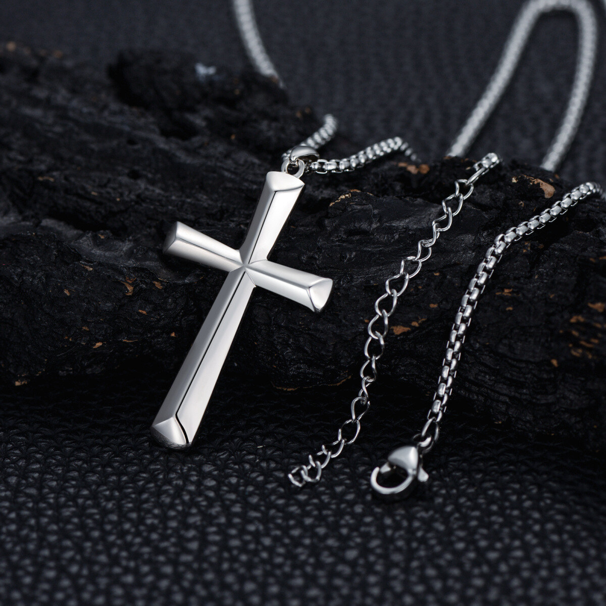 Collier pendentif croix en argent sterling-4