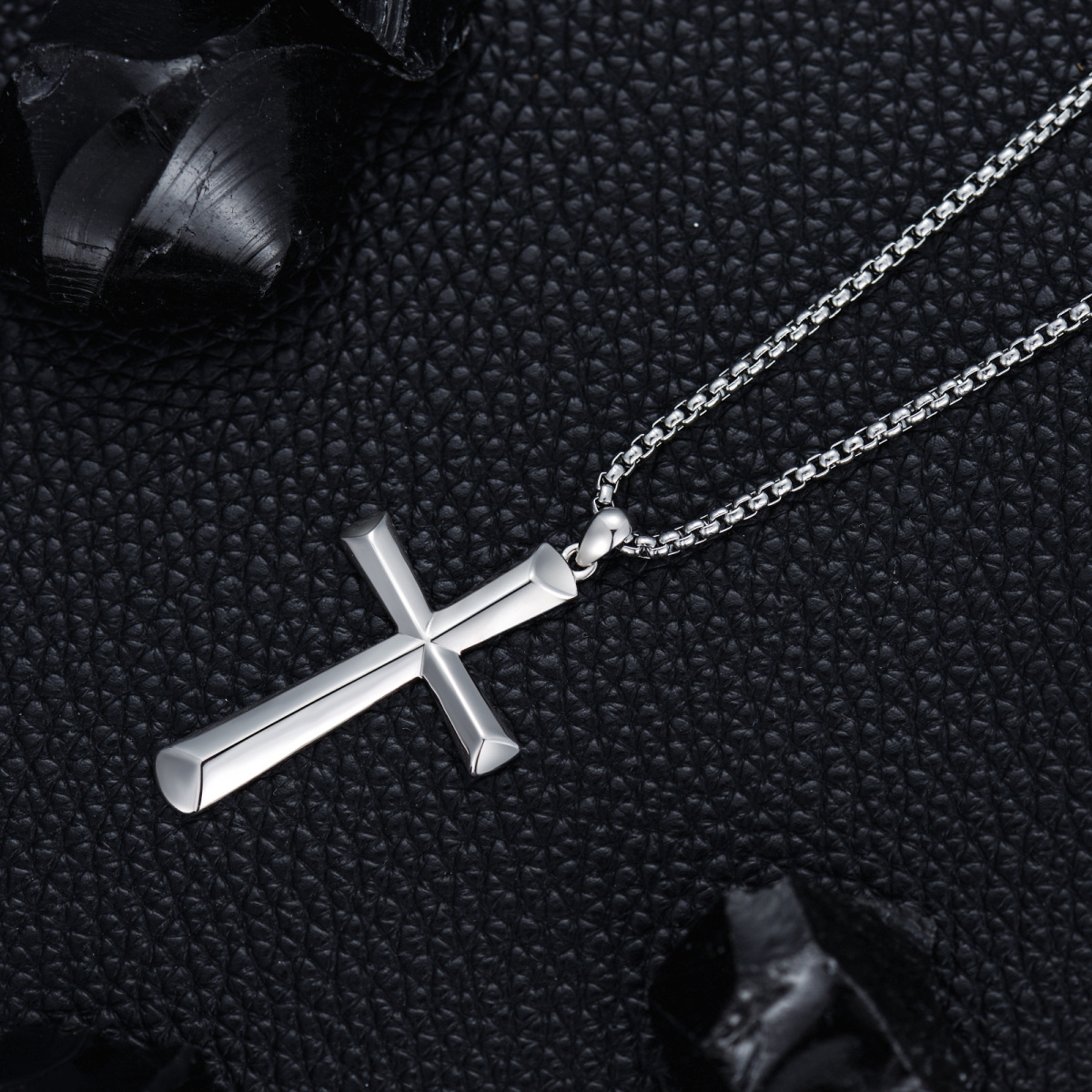 Collier pendentif croix en argent sterling-5