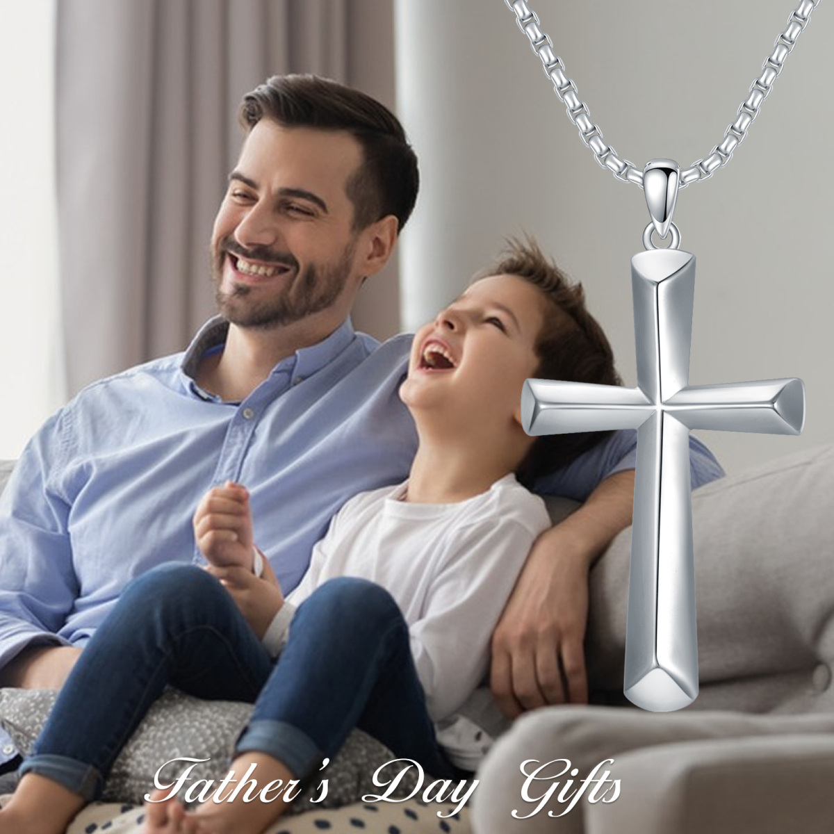 Collier pendentif croix en argent sterling-6