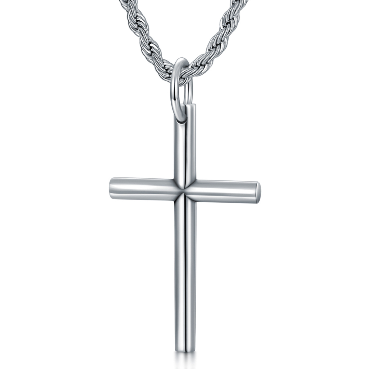 Sterling Silver Cross Pendant Necklace-1