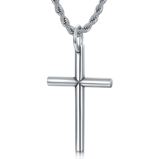 Collier pendentif croix en argent sterling