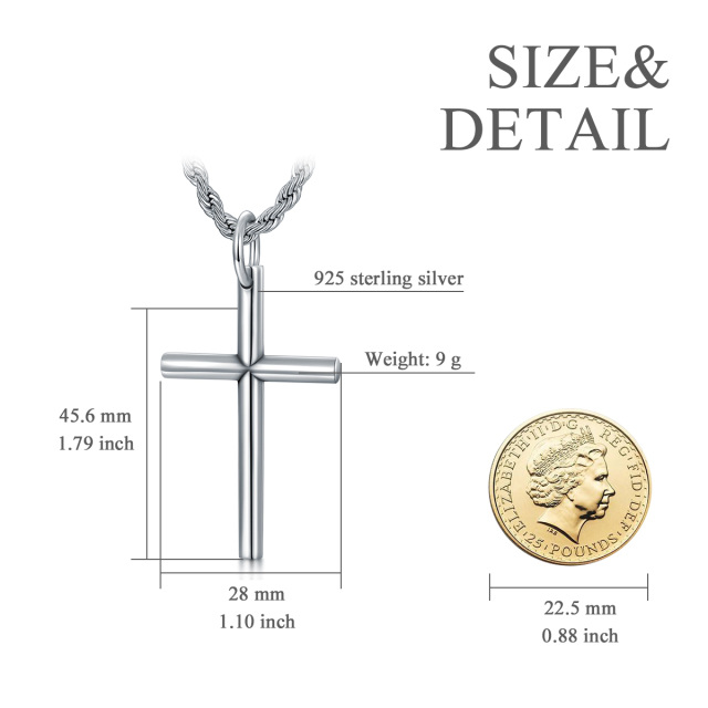 Halskette mit Kreuzanhänger aus Sterlingsilber-6