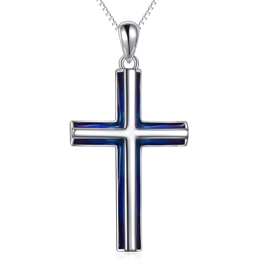 Collier pendentif croix en argent sterling