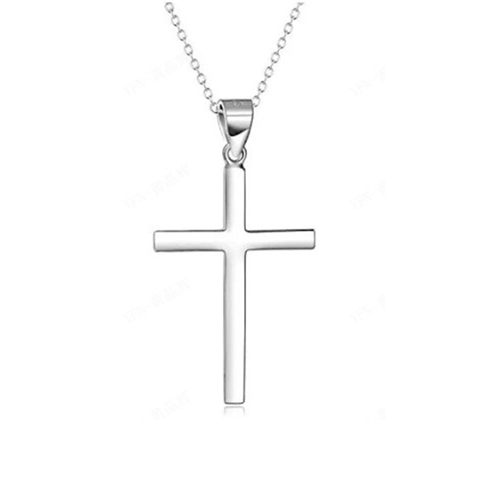 Collier pendentif croix en argent sterling-1