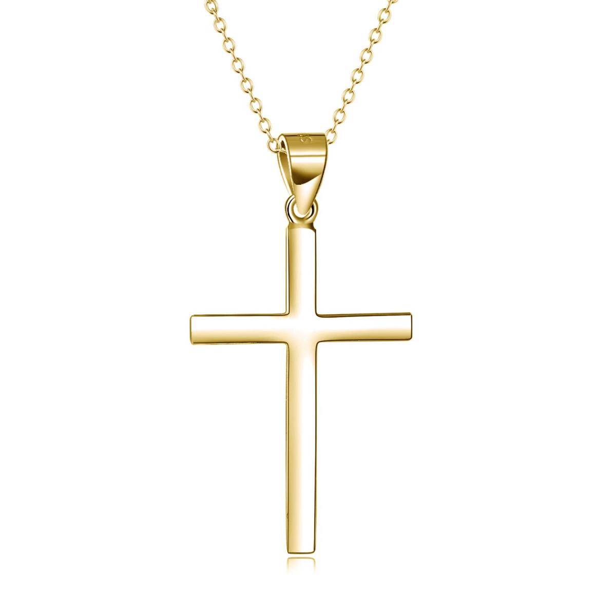 Collier pendentif croix en argent sterling-2