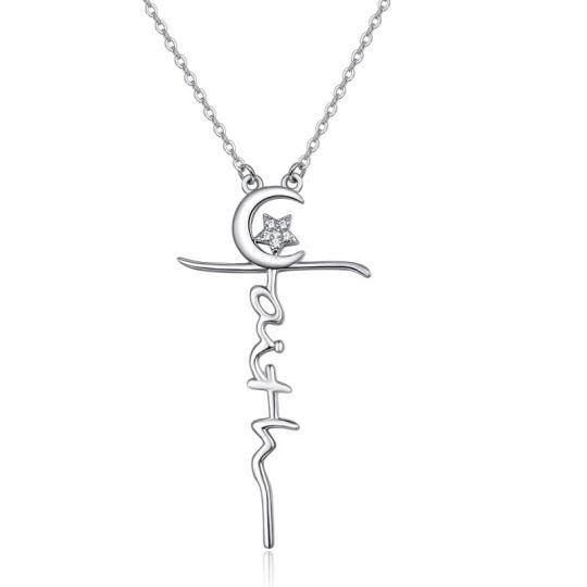 Collana con pendente a croce in argento sterling