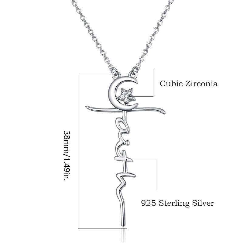 Collana con pendente a croce in argento sterling-5