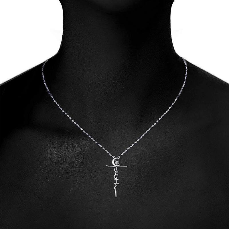 Sterling Silver Cross Pendant Necklace-7