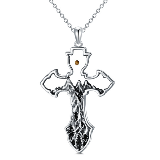 Collier à pendentif croix en argent sterling