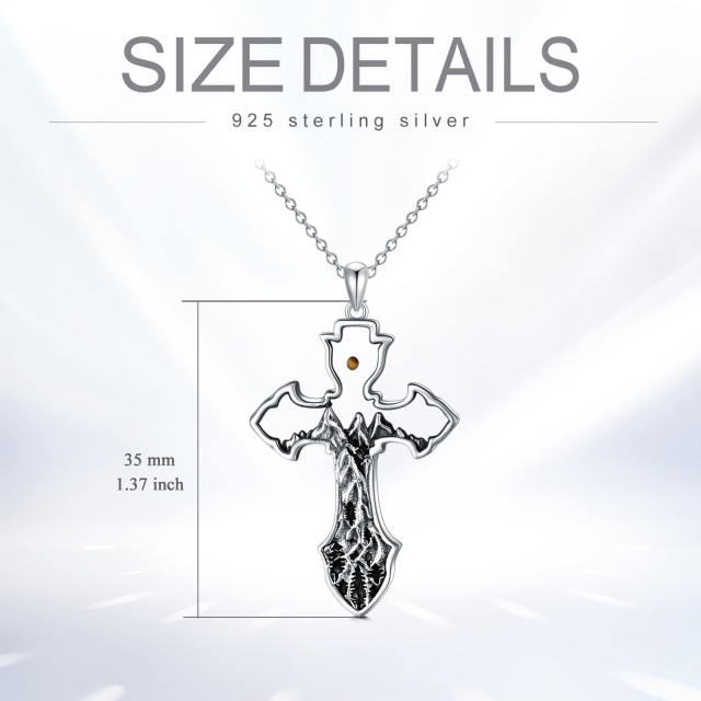 Sterling Silber Kreuz-Anhänger Halskette-6