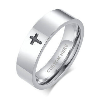 Sterling Silver Cross Ring for Men-10