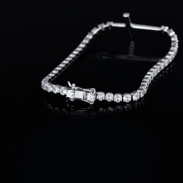 Sterling Silber Cubic Zirkonia Kreuz Tennis Kette Armband-5