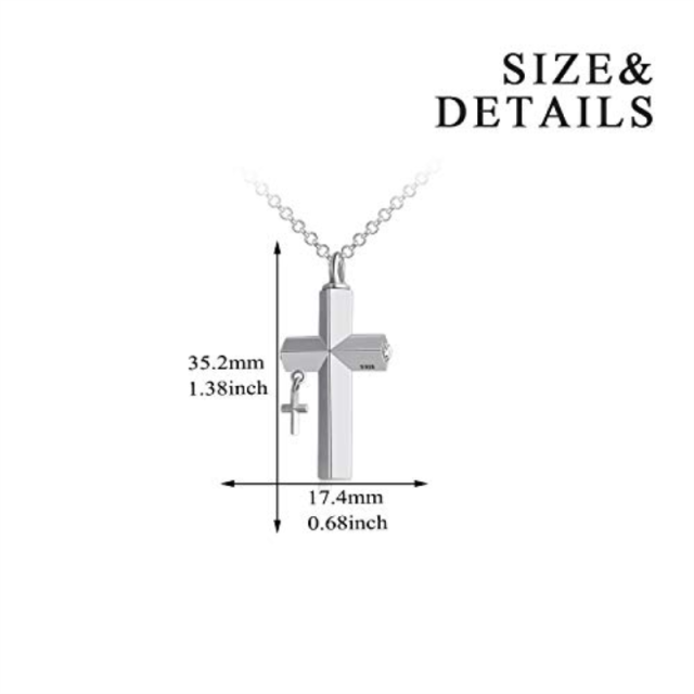 Sterling Silver Cross Urn Necklace for Ashes for Men-6